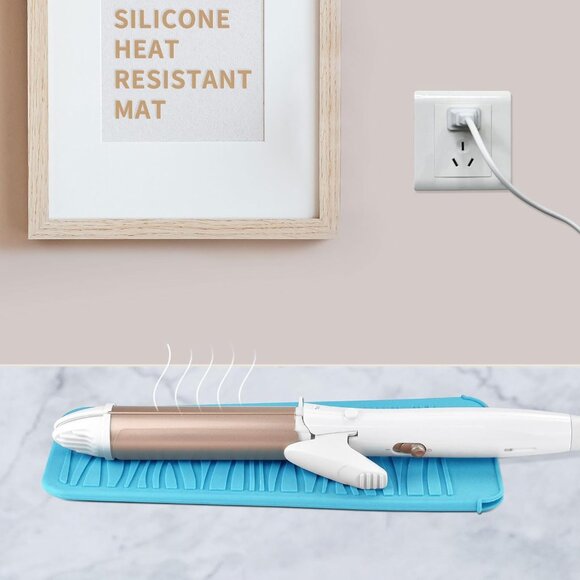 Silicone Heat Resistant Travel Mat Pouch for Hair Straighteners, Curling Irons, - Picture 6 of 7